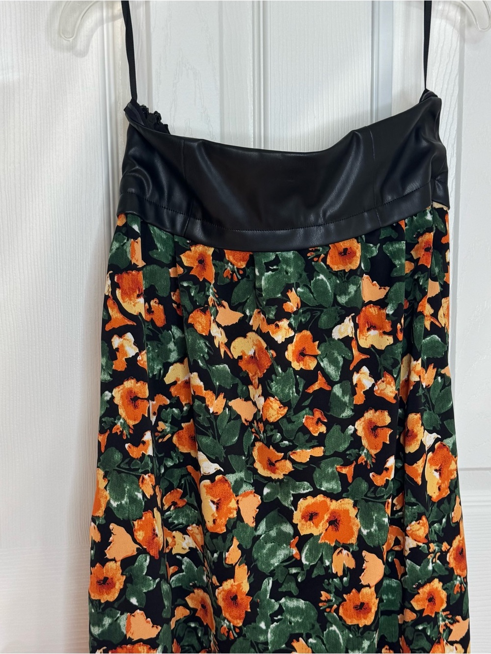 Anthropologie X Mare Mare Faux Leather Maxi Dress Floral New Size XS Strapless - Picture 7 of 16
